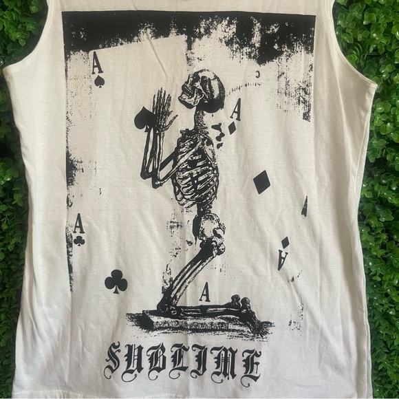 Sublime Ace Of Spades Playing Card Skeleton Praying Tank - Picture 9 of 9